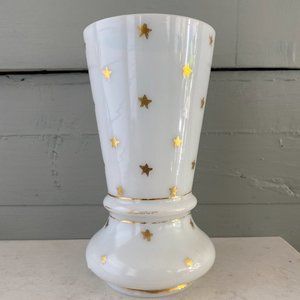 RARE Portieux Vallerysthal French White Opaline Vase
